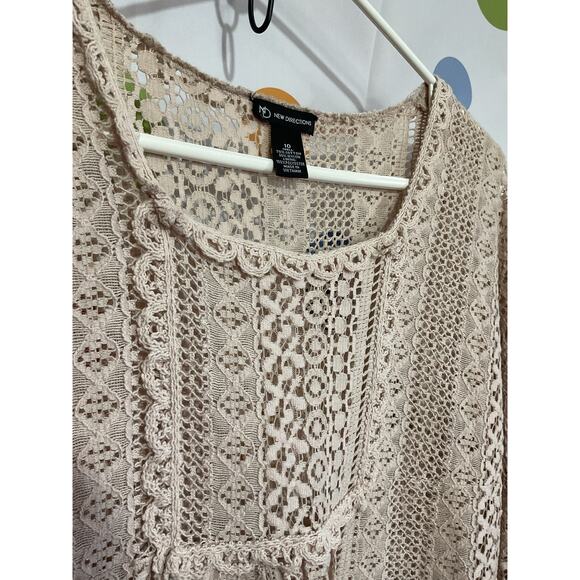 New Directions Lacy Semi Sheer Dress Size 10 - Picture 6 of 13